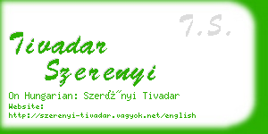 tivadar szerenyi business card